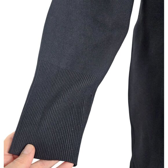 Anrabess Womens Med Open Front Coatigan Sweater Long Lapel Cardigan Black Warm - Picture 7 of 10